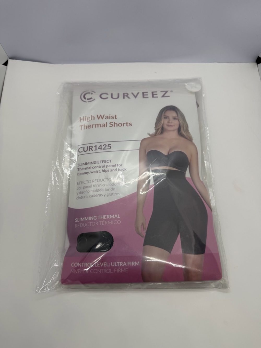 bloom Black Shaping High Waist Thermal Shorts with Pink Accents